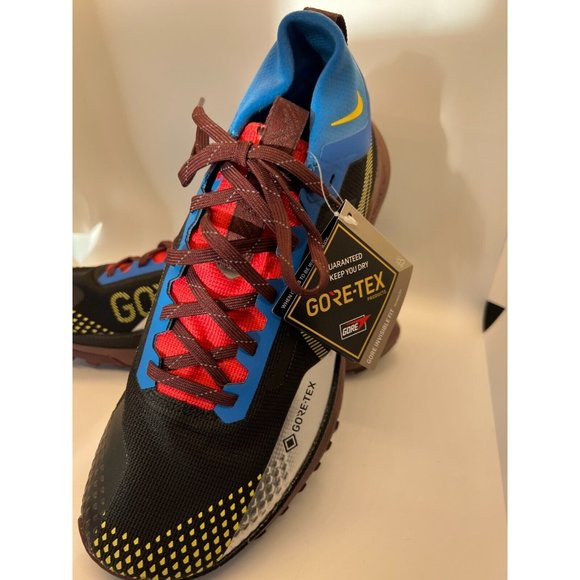 Nike React Pegasus Trail 4 GTX GoreTex Womens size 10 eu 42 Black Blue run shoes - Picture 1 of 9